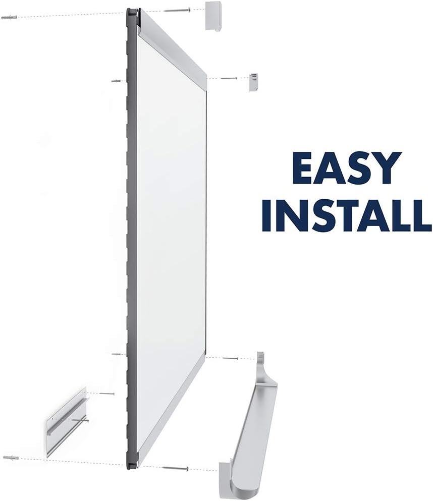 image:imageQuartet Magnetic Whiteboard White Board Dry Erase Board 8 x 4 Graphite Finish Frame Prestige 2 Total Erase TEM548GSilver