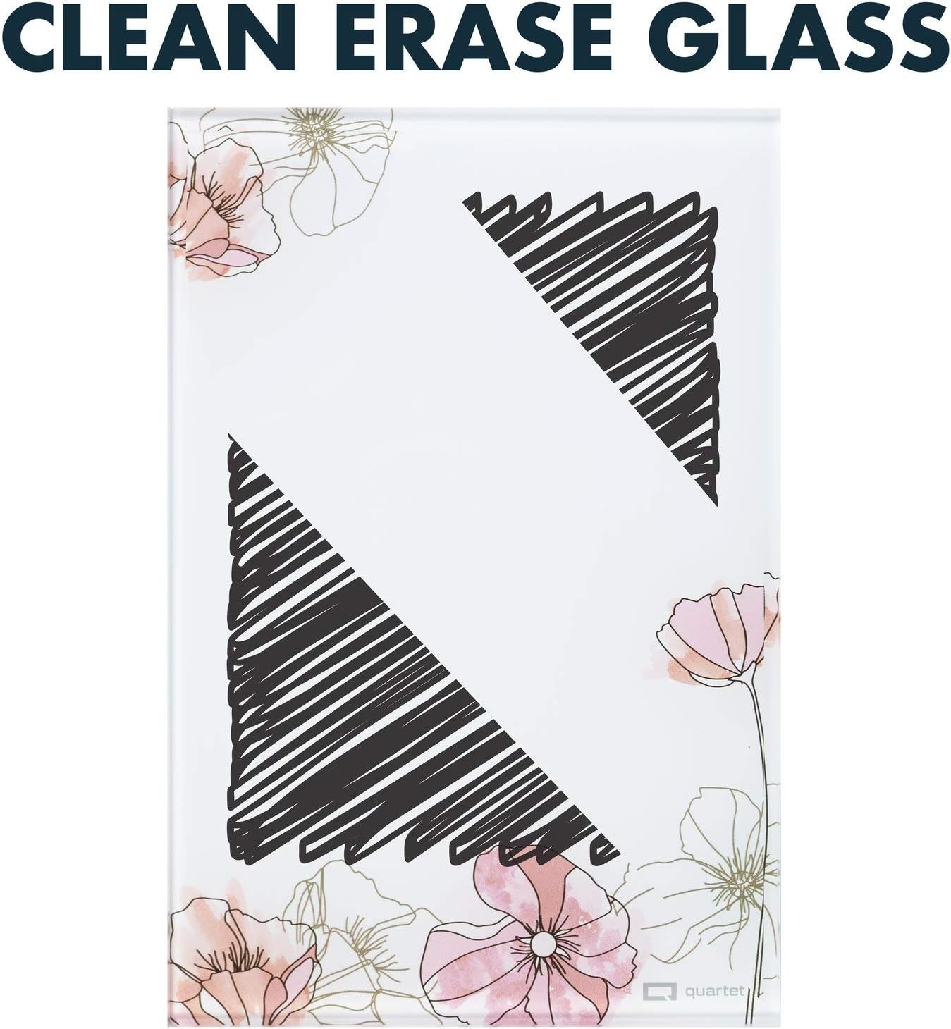 image:imageQuartet Portable Glass DryErase Pad 5 x 8 Closeable Cover Kickstand Desktop White Board Notepad Travel Blue Q090GDPN03Floral