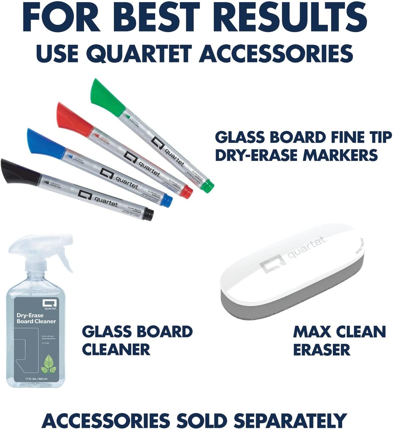 image:imageQuartet Portable Glass DryErase Pad 5 x 8 Closeable Cover Kickstand Desktop White Board Notepad Travel Blue Q090GDPN03White