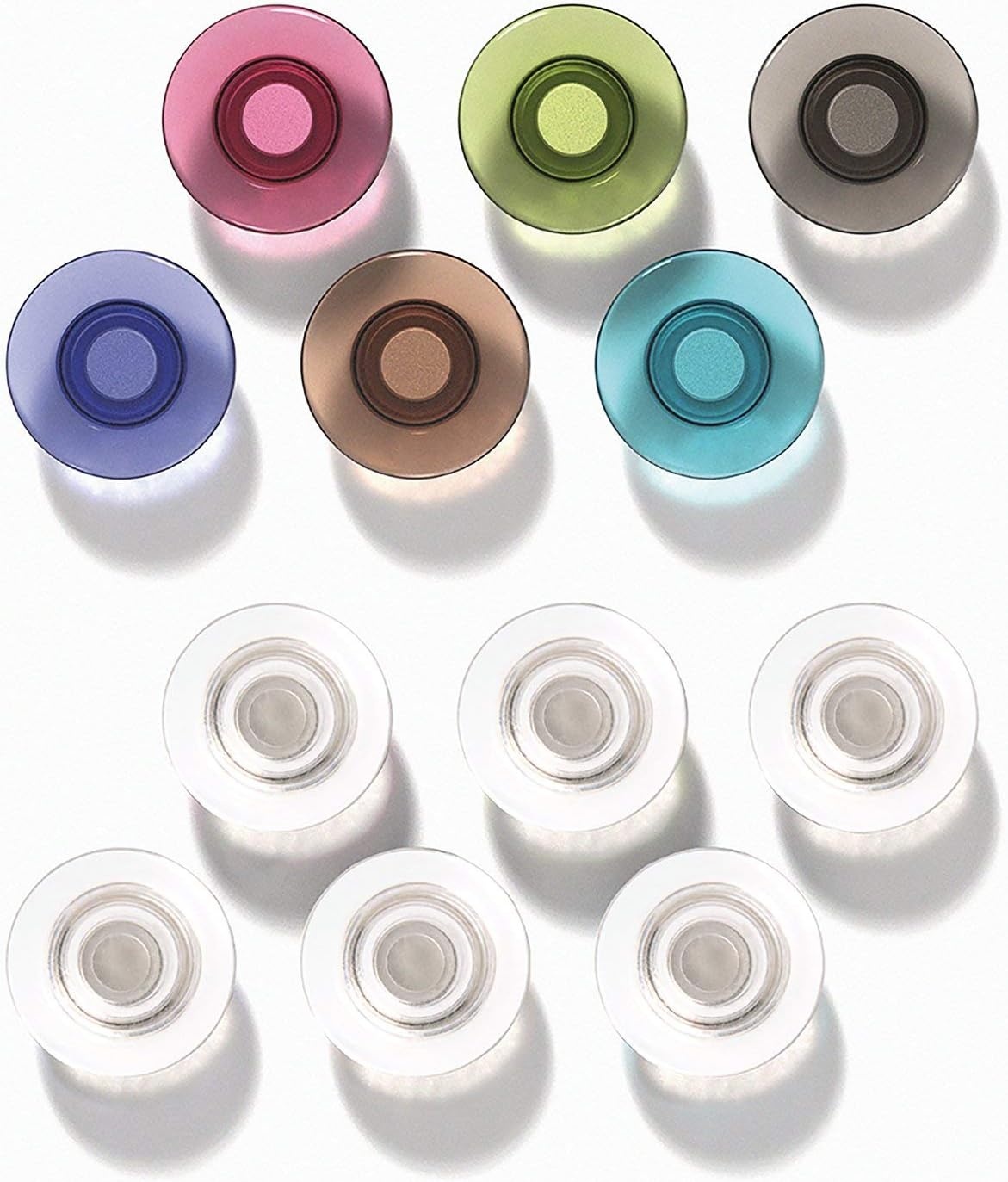 image:imageQuartet Strong Magnets for White Boards Rare Earth Magnet for Glass Whiteboards Clear 6 Pack 85391Assorted Colors