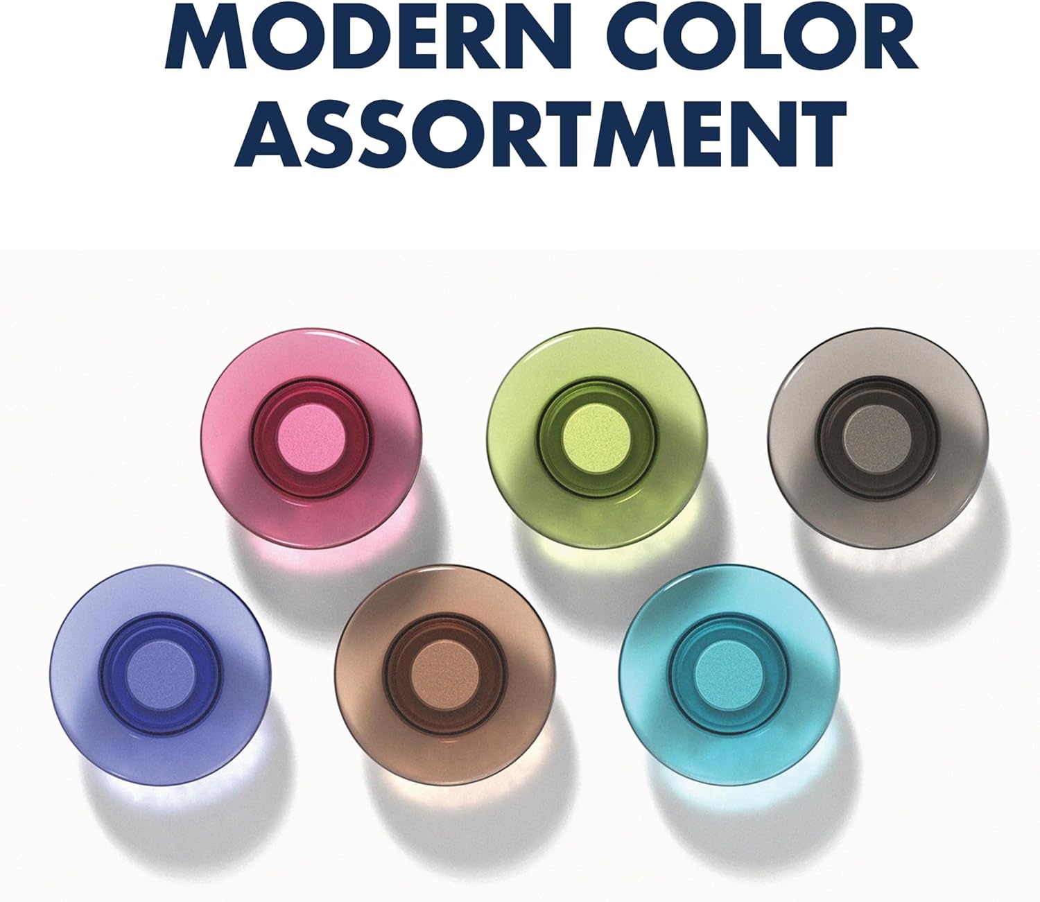 image:imageQuartet Strong Magnets for White Boards Rare Earth Magnet for Glass Whiteboards Clear 6 Pack 85391Assorted Colors