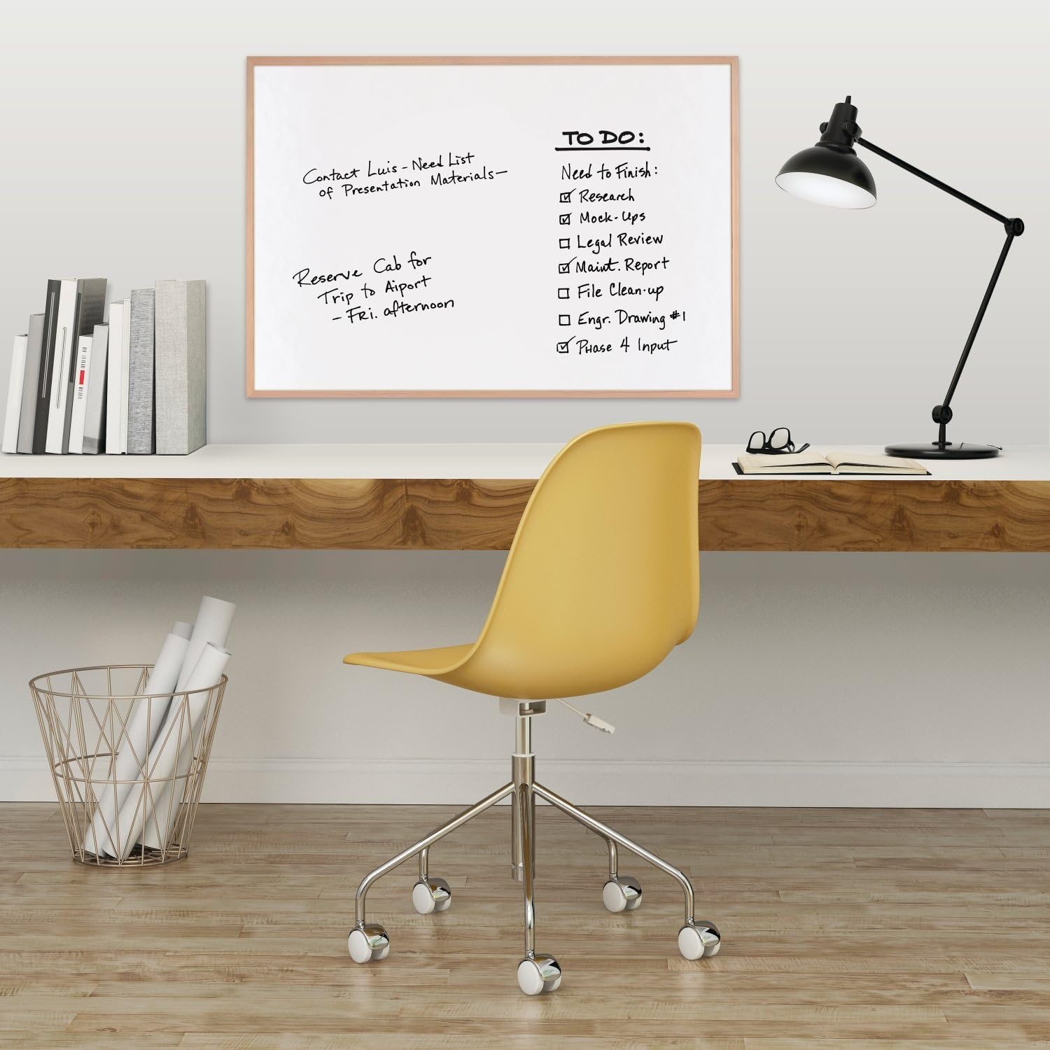 image:imageQuartet Whiteboard 17 x 23 Dry Erase Board White Board Oak Finish Frame 35380372QOak