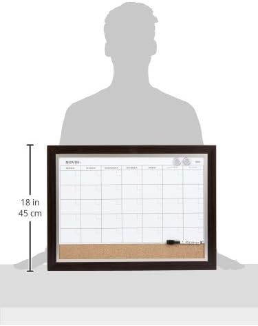 image:imageQuartet Whiteboard Calendar amp Corkboard Magnetic White Board amp Cork Bulletin Board Combo 17 x 23 Wood Finish Frame 224761 Board