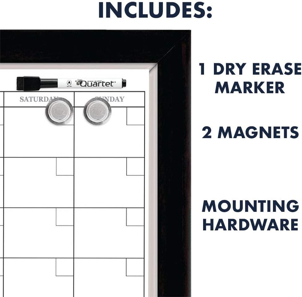 image:imageQuartet Whiteboard Calendar amp Corkboard Magnetic White Board amp Cork Bulletin Board Combo 17 x 23 Wood Finish Frame 22476Case of 4 Boards