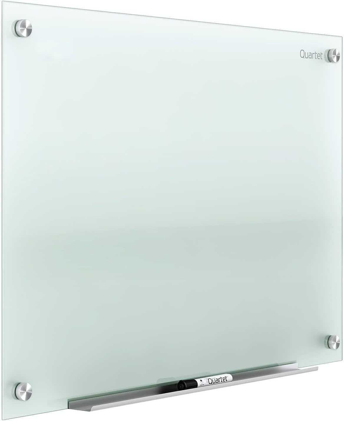 image:imageQuartet Whiteboard Glass Dry Erase Board NonMagnetic 6 x 4 Infinity Frameless Mounting Frosted Surface Accessory Tray and 1 Dry Erase Marker G7248FFrosted