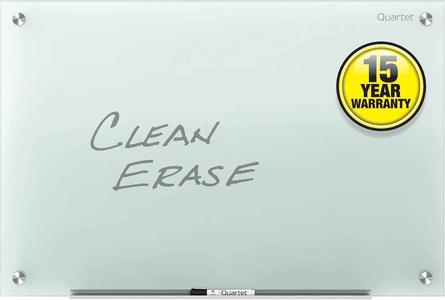 image:imageQuartet Whiteboard Glass Dry Erase Board NonMagnetic 6 x 4 Infinity Frameless Mounting Frosted Surface Accessory Tray and 1 Dry Erase Marker G7248FFrosted