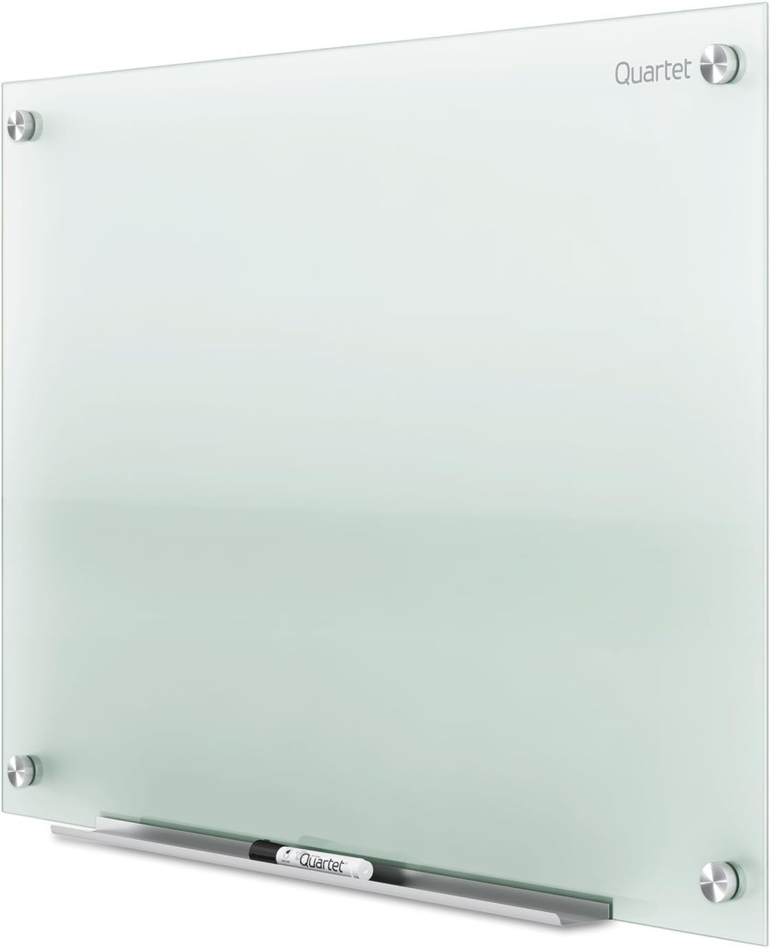 image:imageQuartet Whiteboard Glass Dry Erase Board NonMagnetic 6 x 4 Infinity Frameless Mounting Frosted Surface Accessory Tray and 1 Dry Erase Marker G7248FFrosted
