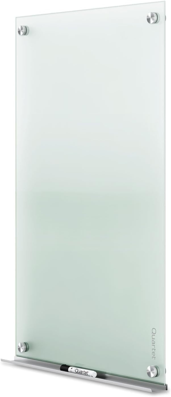 image:imageQuartet Whiteboard Glass Dry Erase Board NonMagnetic 6 x 4 Infinity Frameless Mounting Frosted Surface Accessory Tray and 1 Dry Erase Marker G7248FFrosted