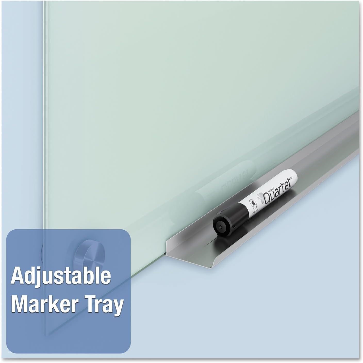 image:imageQuartet Whiteboard Glass Dry Erase Board NonMagnetic 6 x 4 Infinity Frameless Mounting Frosted Surface Accessory Tray and 1 Dry Erase Marker G7248FFrosted