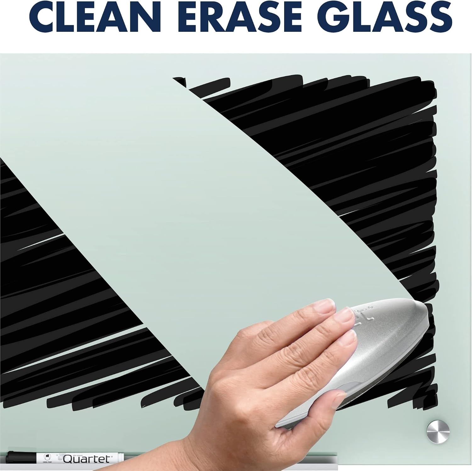 image:imageQuartet Whiteboard Glass Dry Erase Board NonMagnetic 6 x 4 Infinity Frameless Mounting Frosted Surface Accessory Tray and 1 Dry Erase Marker G7248FFrosted
