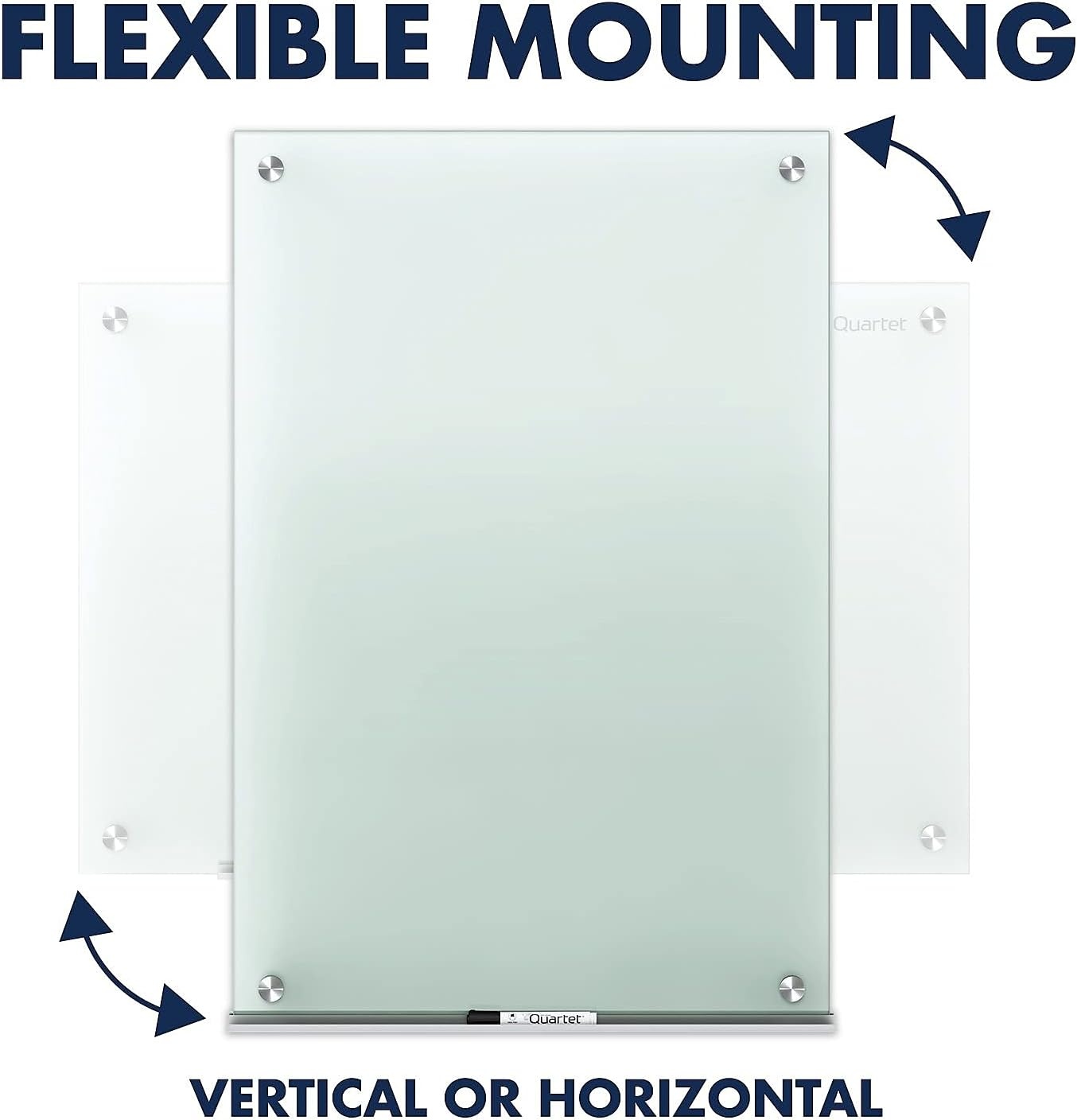 image:imageQuartet Whiteboard Glass Dry Erase Board NonMagnetic 6 x 4 Infinity Frameless Mounting Frosted Surface Accessory Tray and 1 Dry Erase Marker G7248FFrosted