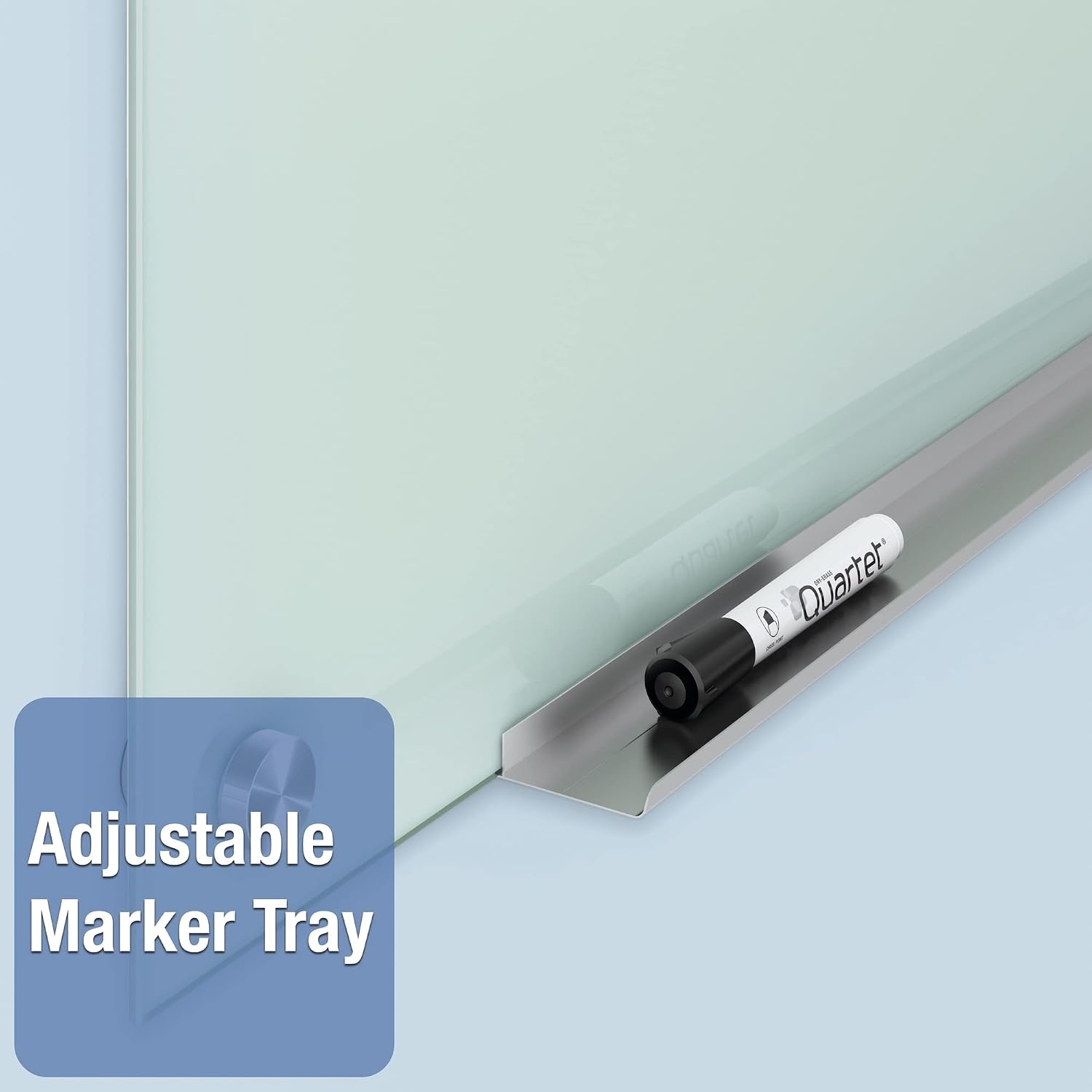 image:imageQuartet Whiteboard Glass Dry Erase Board NonMagnetic 6 x 4 Infinity Frameless Mounting Frosted Surface Accessory Tray and 1 Dry Erase Marker G7248FFrosted