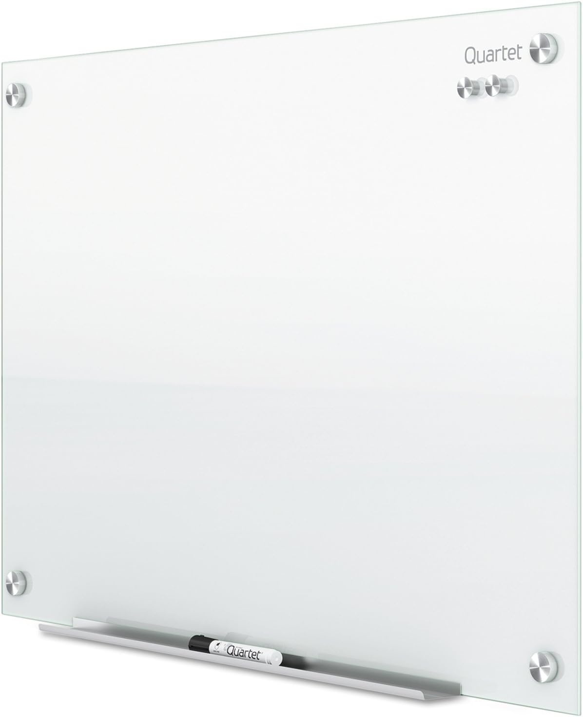 image:imageQuartet Whiteboard Glass Dry Erase Board NonMagnetic 6 x 4 Infinity Frameless Mounting Frosted Surface Accessory Tray and 1 Dry Erase Marker G7248FFrosted