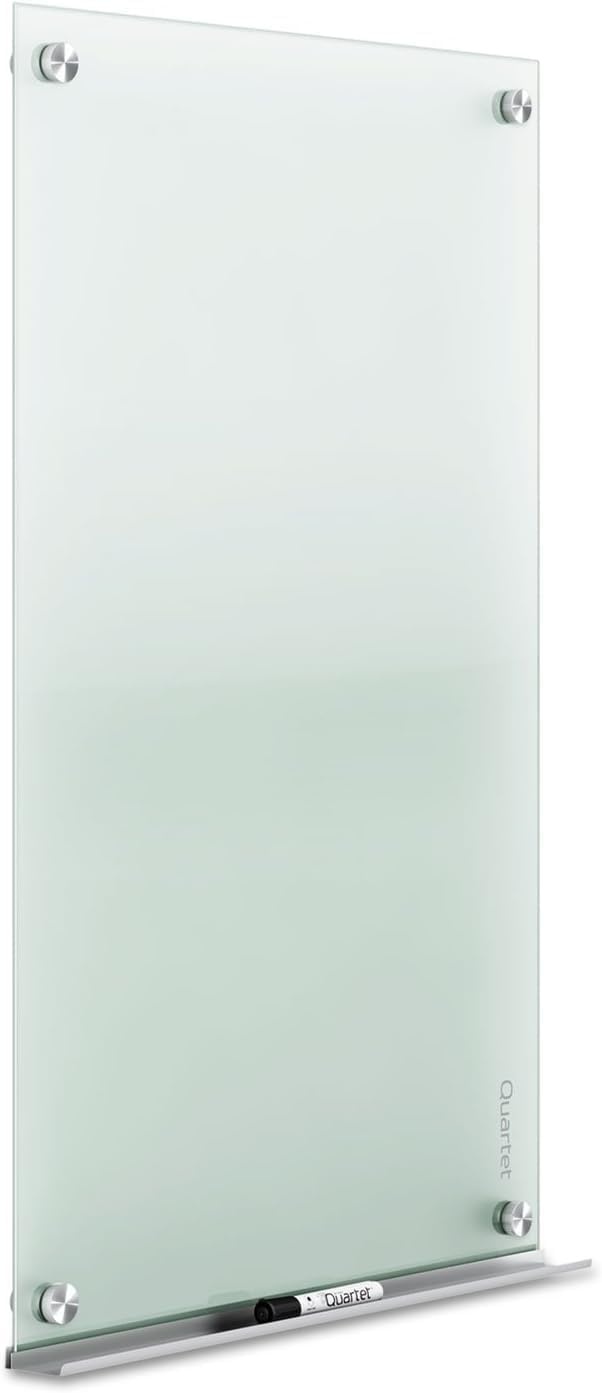 image:imageQuartet Whiteboard Glass Dry Erase Board NonMagnetic 6 x 4 Infinity Frameless Mounting Frosted Surface Accessory Tray and 1 Dry Erase Marker G7248FFrosted