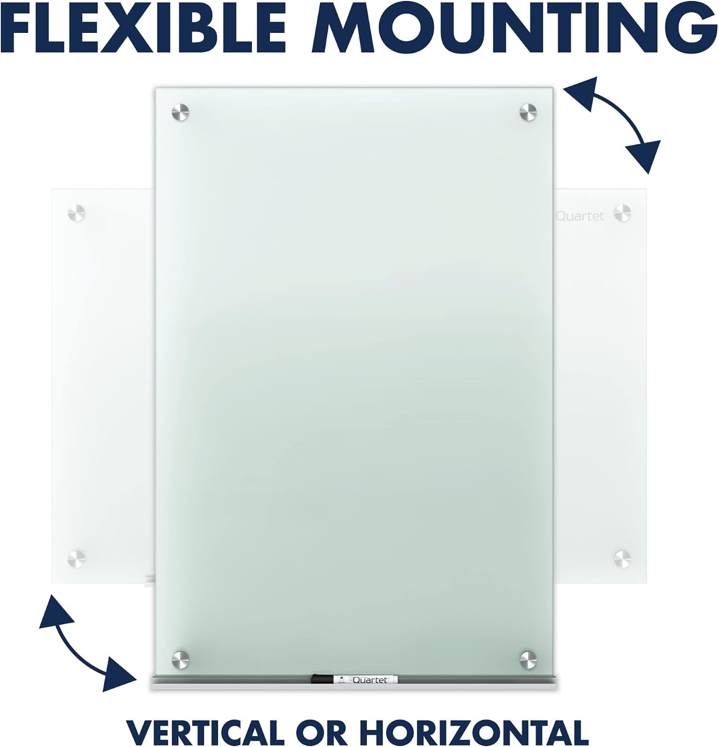 image:imageQuartet Whiteboard Glass Dry Erase Board NonMagnetic 6 x 4 Infinity Frameless Mounting Frosted Surface Accessory Tray and 1 Dry Erase Marker G7248FFrosted