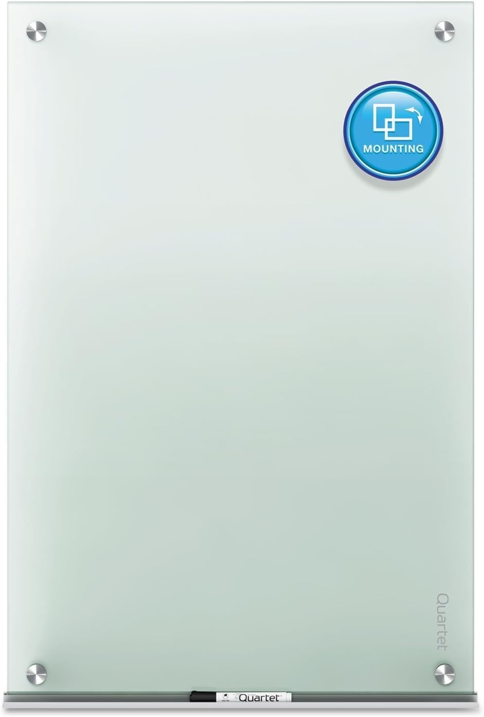 image:imageQuartet Whiteboard Glass Dry Erase Board NonMagnetic 6 x 4 Infinity Frameless Mounting Frosted Surface Accessory Tray and 1 Dry Erase Marker G7248FFrosted