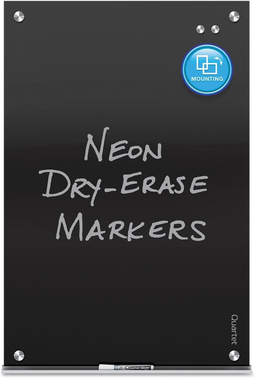 image:imageQuartet Whiteboard Glass Dry Erase Board NonMagnetic 6 x 4 Infinity Frameless Mounting Frosted Surface Accessory Tray and 1 Dry Erase Marker G7248FFrosted