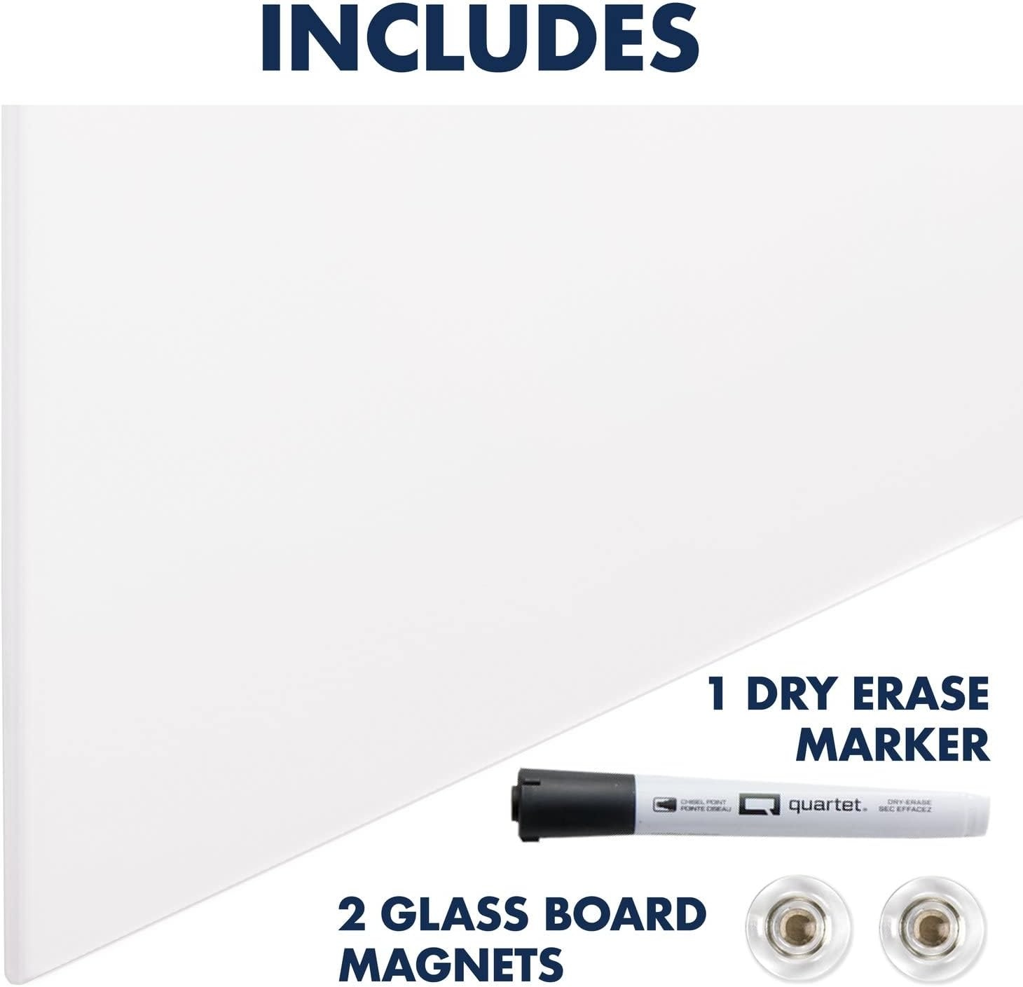 image:imageQuartet Whiteboard Magnetic Dry Erase White Board Glass 28 x 50 VerticalOnly Frameless InvisaMount White Q012850IMW42W x 74H