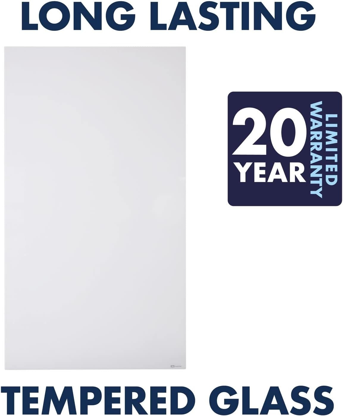 image:imageQuartet Whiteboard Magnetic Dry Erase White Board Glass 28 x 50 VerticalOnly Frameless InvisaMount White Q012850IMW42W x 74H