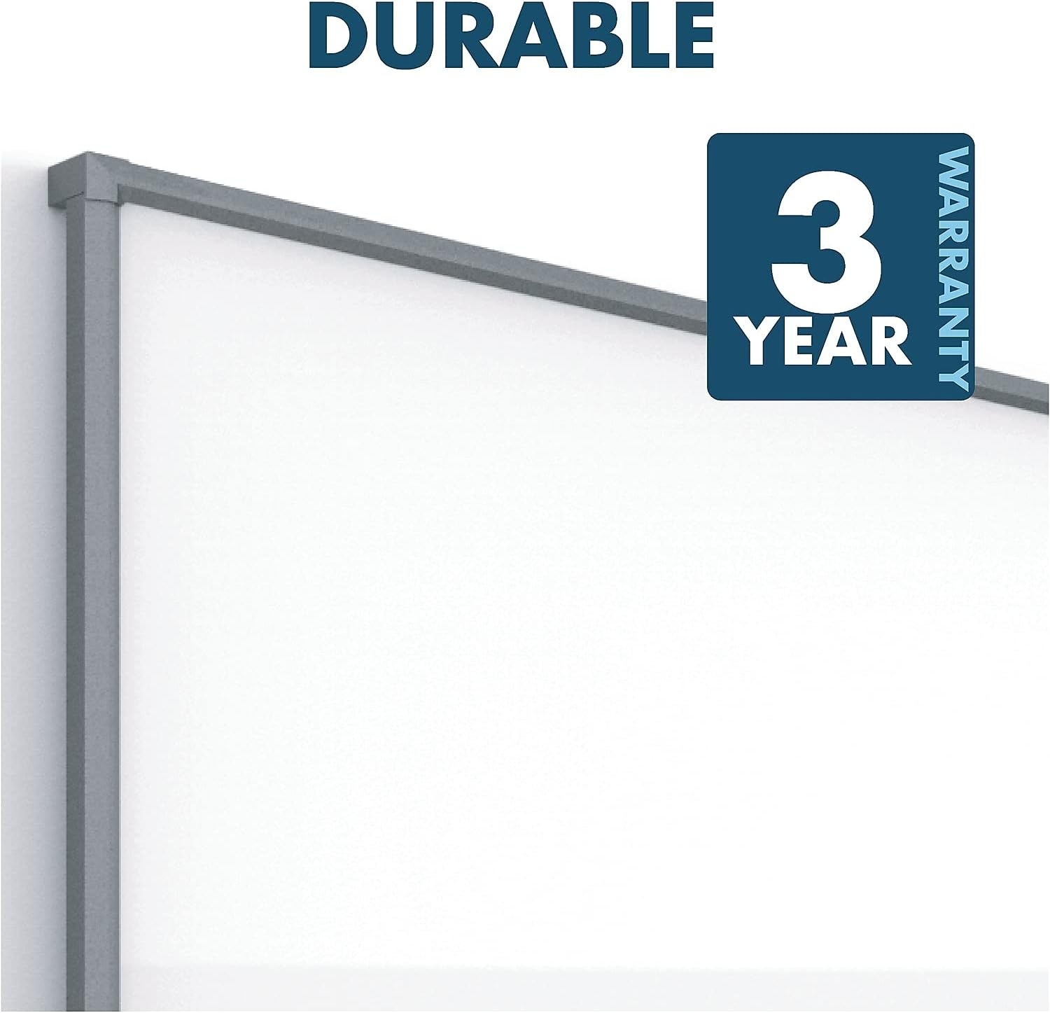 image:imageQuartet Whiteboard Non Magnetic White Board 85 x 48 Dry Erase Board Total Erase Silhouette Wide 16 9 Silver Frame C8548Charcoal Frame