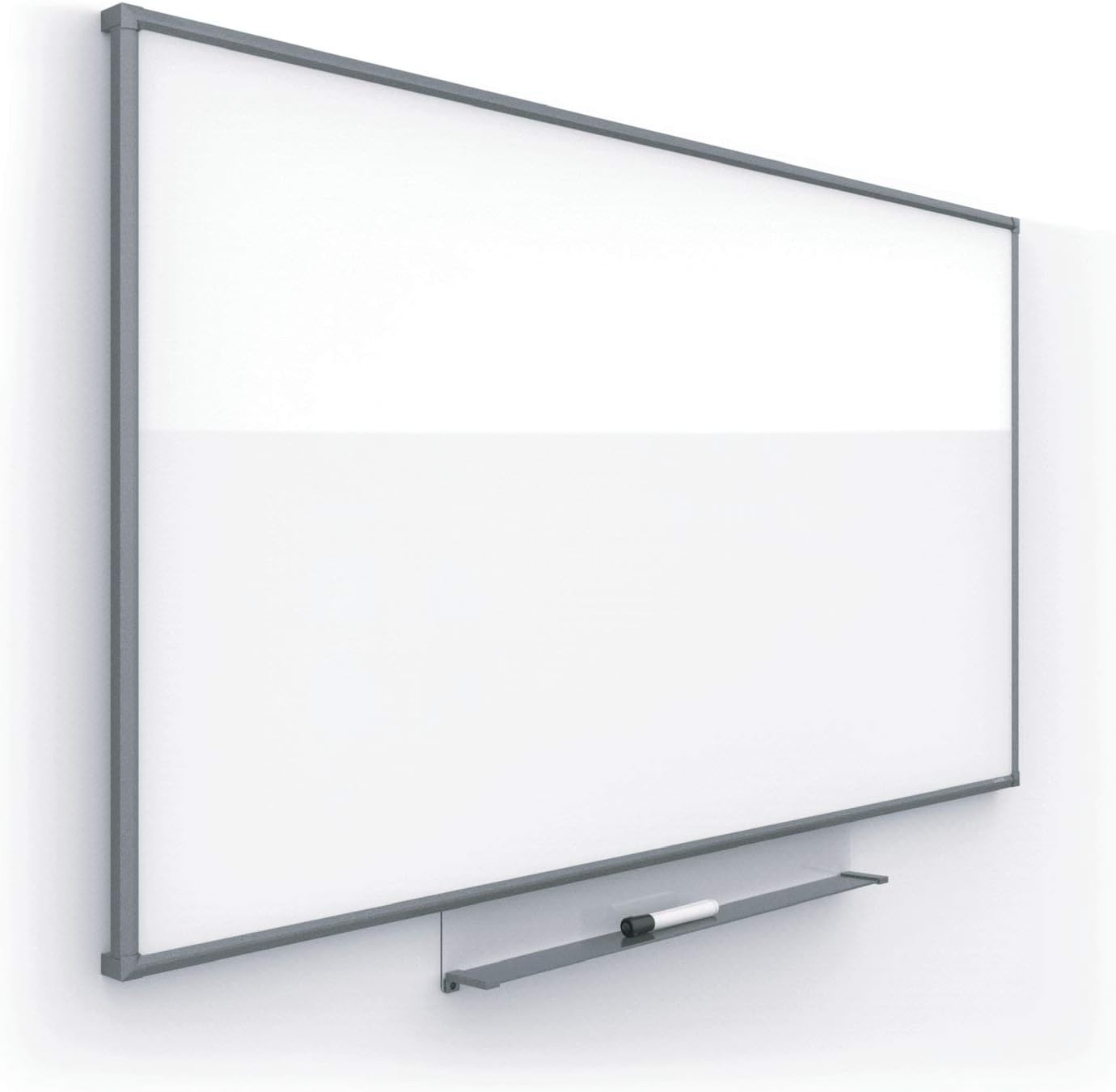 image:imageQuartet Whiteboard Non Magnetic White Board 85 x 48 Dry Erase Board Total Erase Silhouette Wide 16 9 Silver Frame C8548Charcoal Frame