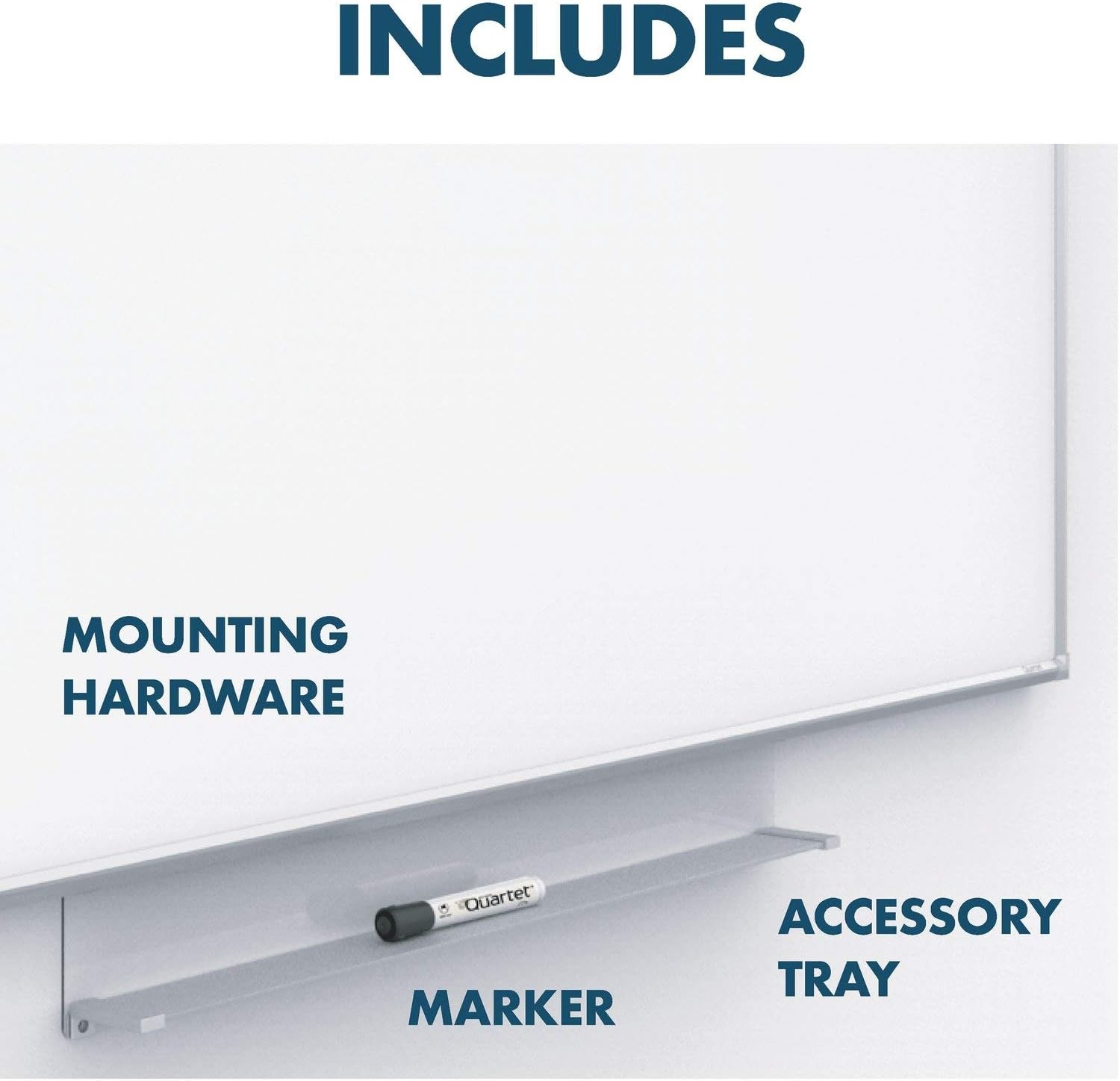 image:imageQuartet Whiteboard Non Magnetic White Board 85 x 48 Dry Erase Board Total Erase Silhouette Wide 16 9 Silver Frame C8548Silver Frame