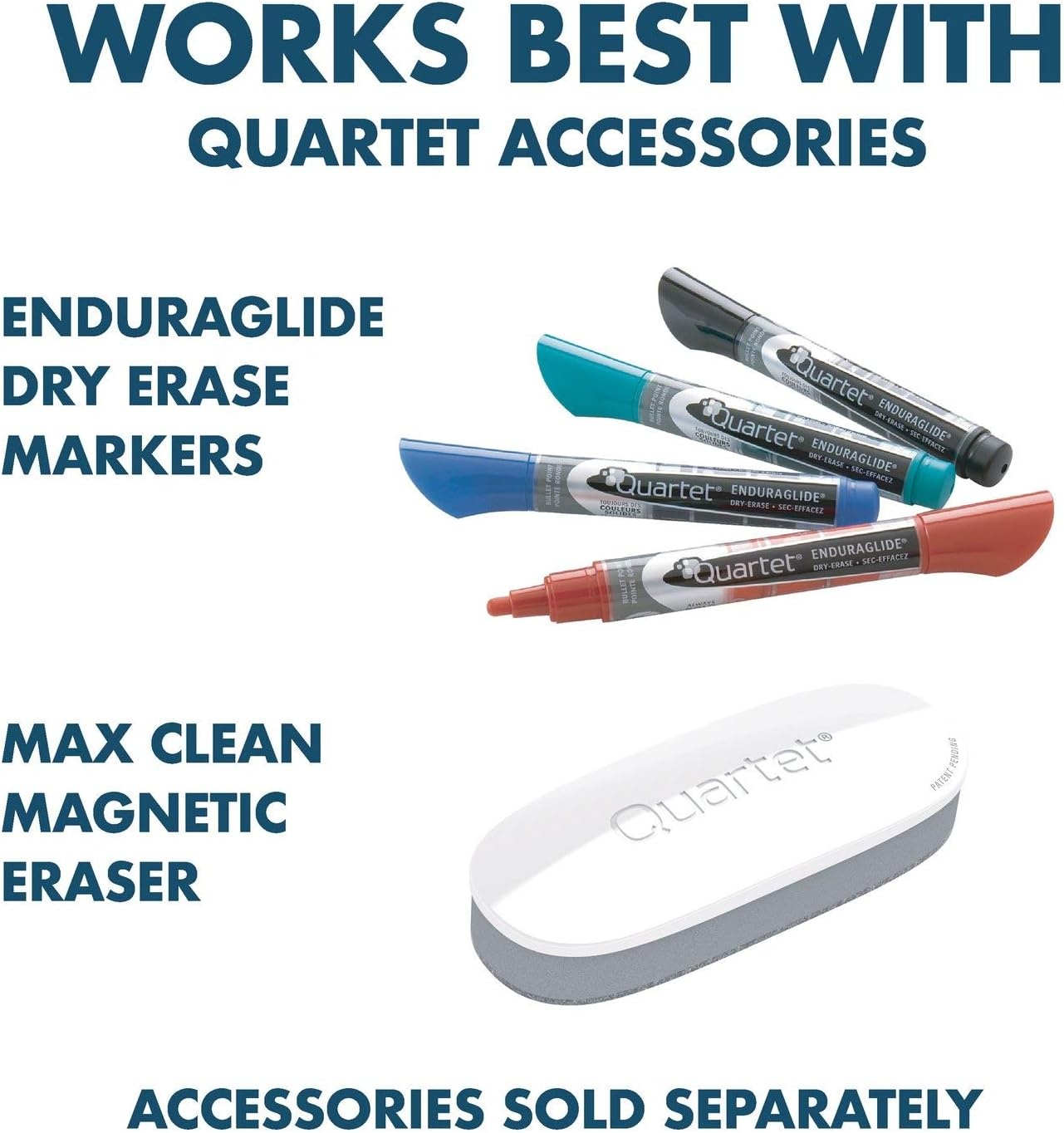 image:imageQuartet Whiteboard Non Magnetic White Board 85 x 48 Dry Erase Board Total Erase Silhouette Wide 16 9 Silver Frame C8548Silver Frame