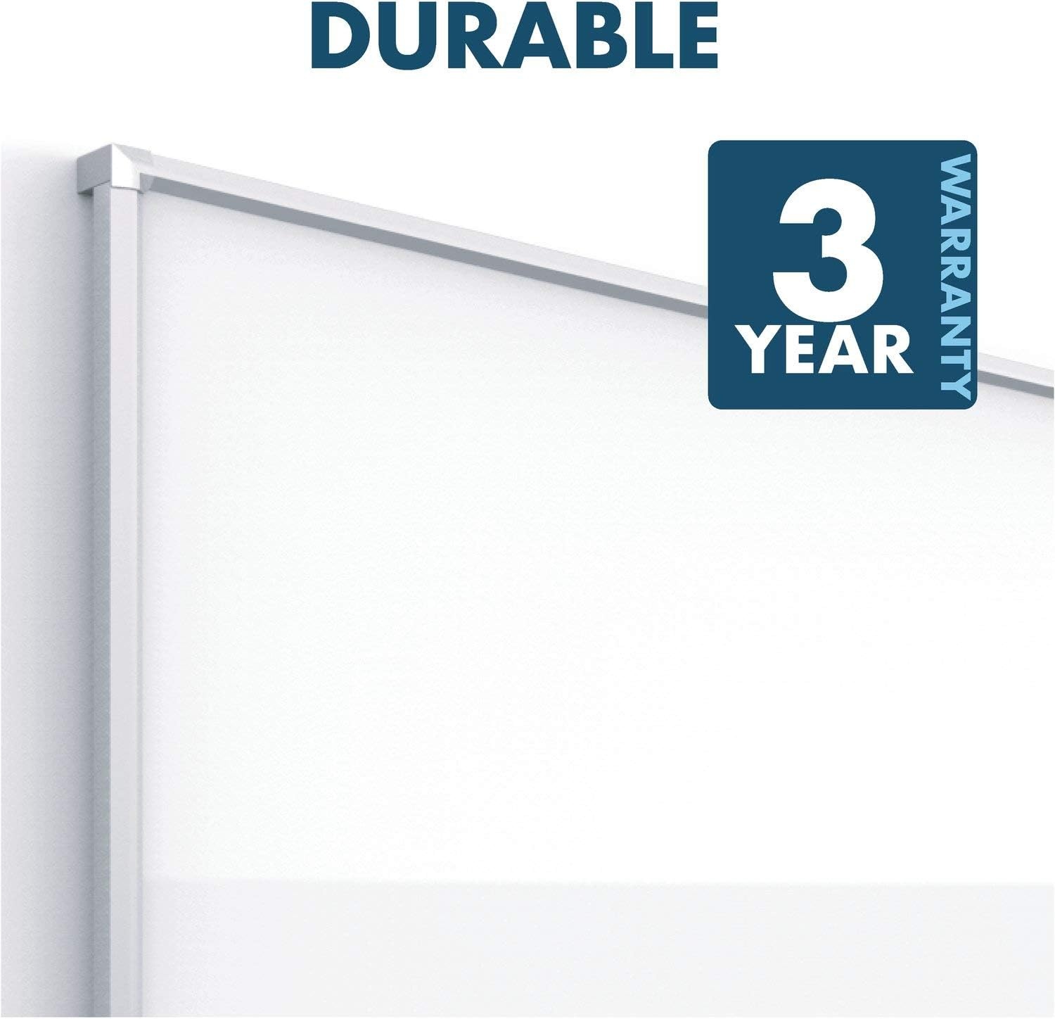 image:imageQuartet Whiteboard Non Magnetic White Board 85 x 48 Dry Erase Board Total Erase Silhouette Wide 16 9 Silver Frame C8548Silver Frame