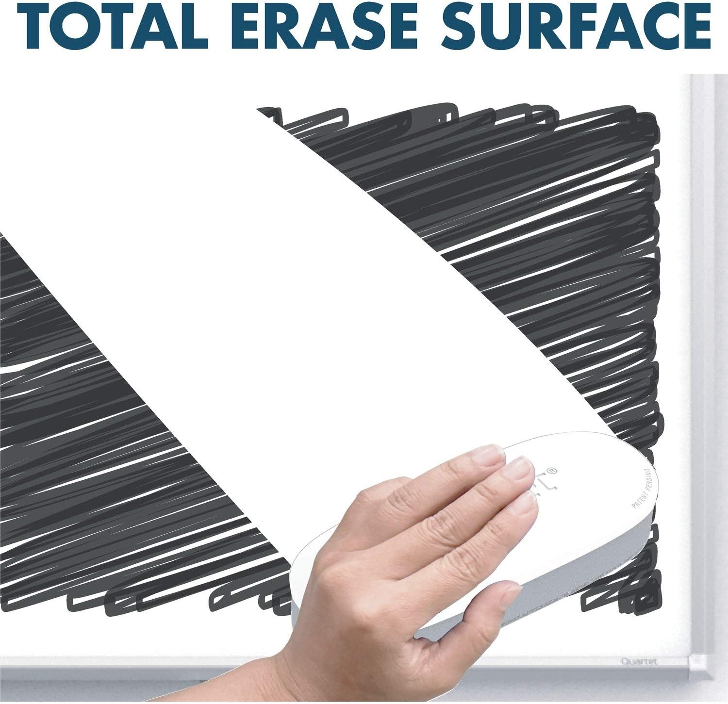 image:imageQuartet Whiteboard Non Magnetic White Board 85 x 48 Dry Erase Board Total Erase Silhouette Wide 16 9 Silver Frame C8548Silver Frame