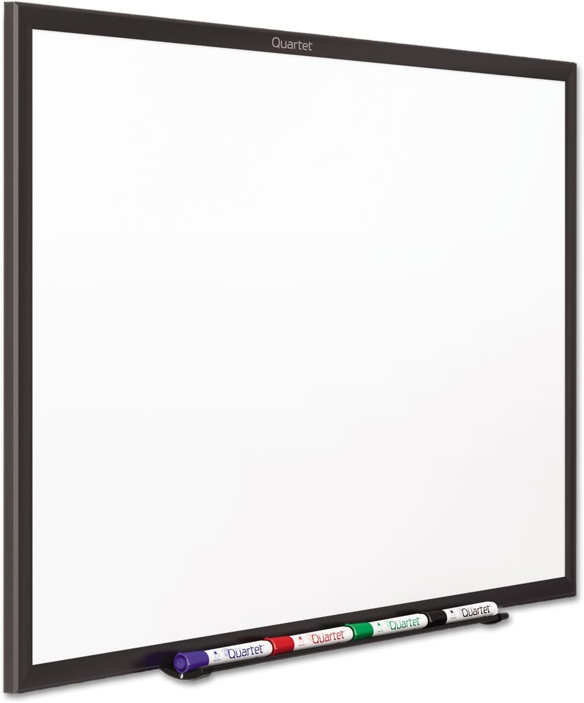 image:imageQuartet Whiteboard NonMagnetic Dry Erase White Board 6 x 4 Total Erase Black Aluminum Frame S537B