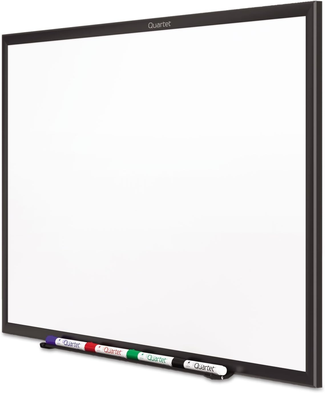 image:imageQuartet Whiteboard NonMagnetic Dry Erase White Board 6 x 4 Total Erase Black Aluminum Frame S537B
