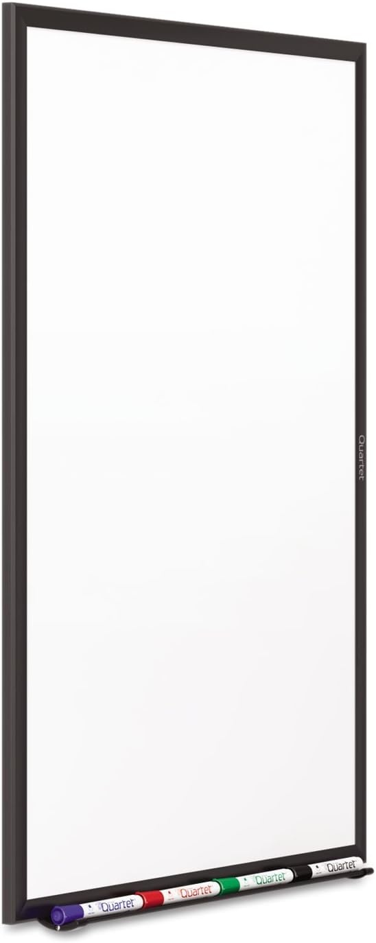 image:imageQuartet Whiteboard NonMagnetic Dry Erase White Board 6 x 4 Total Erase Black Aluminum Frame S537B