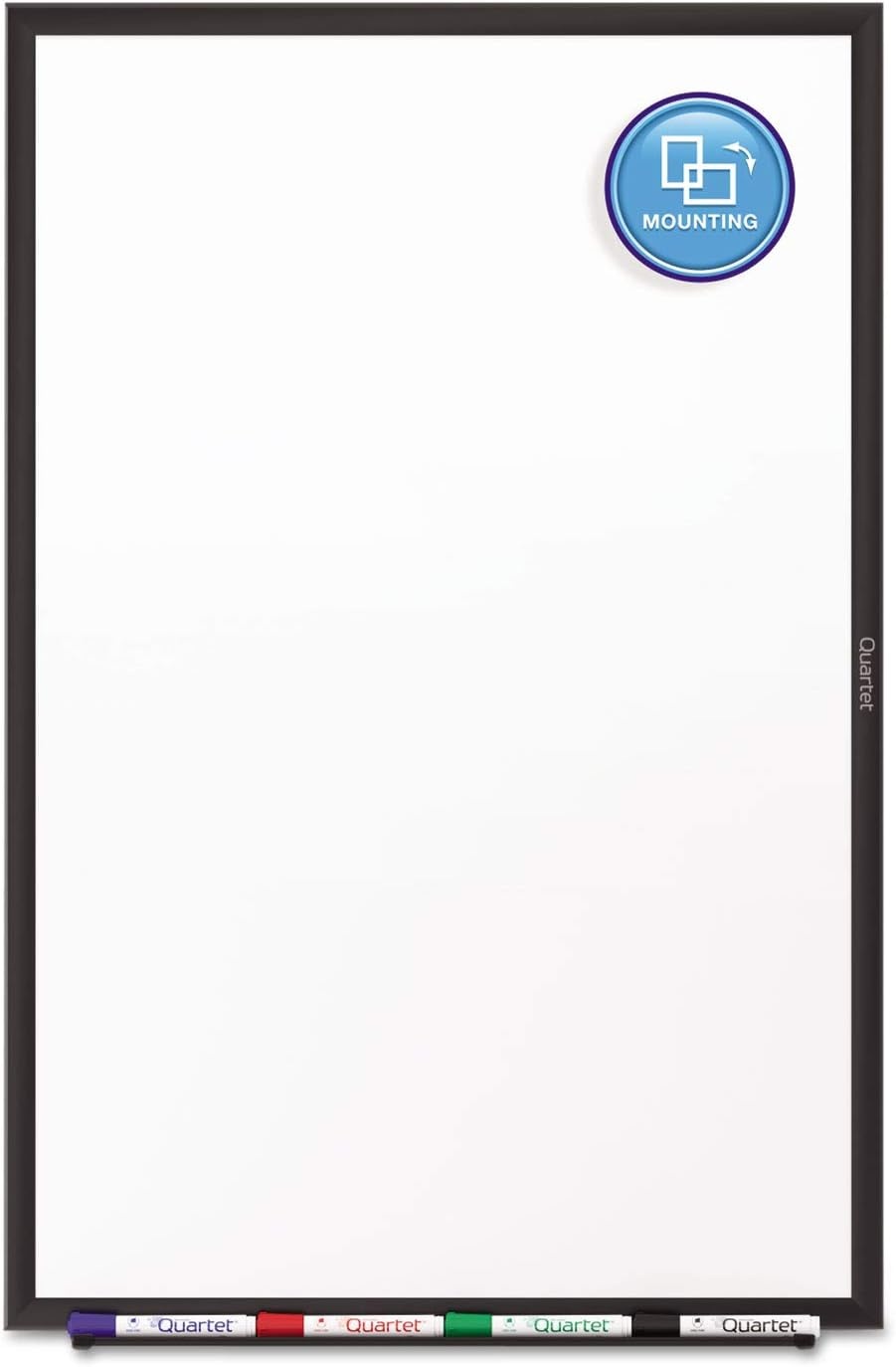 image:imageQuartet Whiteboard NonMagnetic Dry Erase White Board 6 x 4 Total Erase Black Aluminum Frame S537B