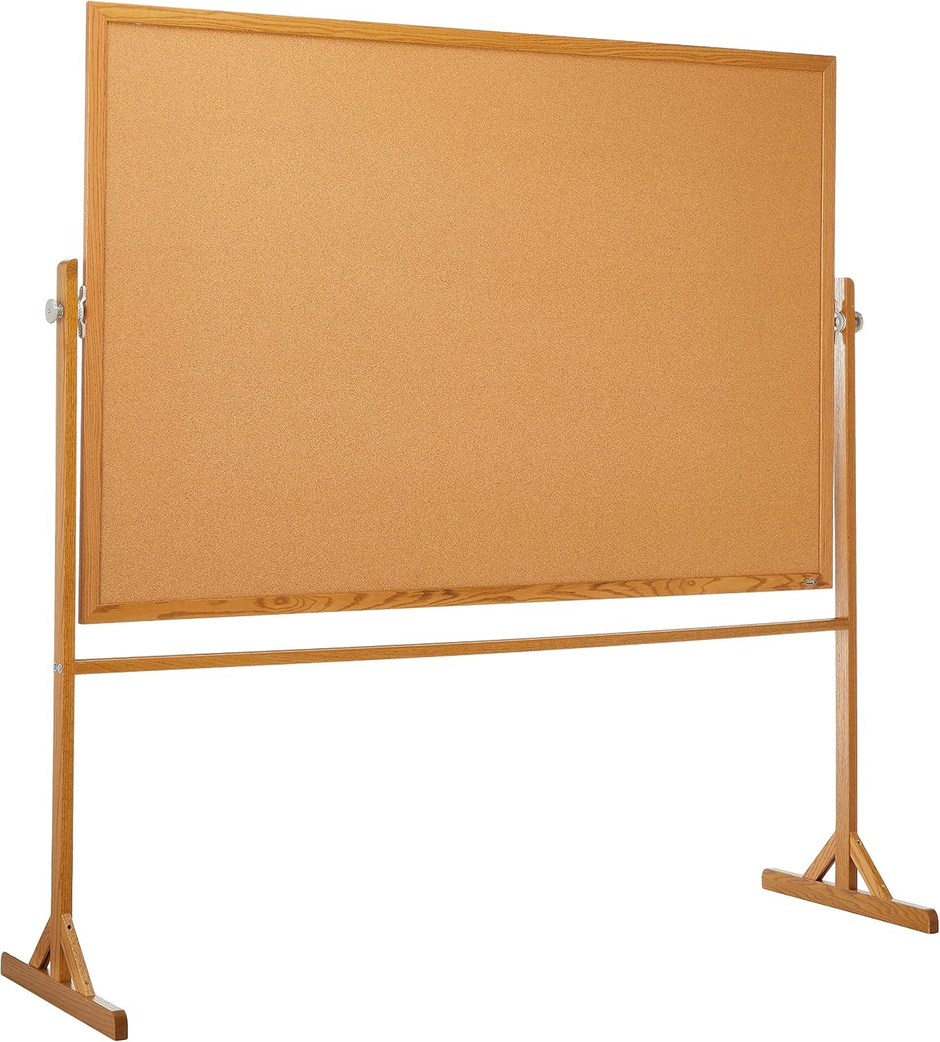 image:imageQuartet Whiteboard Reversible 4 x 6 Easel Style Melamine White Board Oak Frame WMR406PorcelainCork