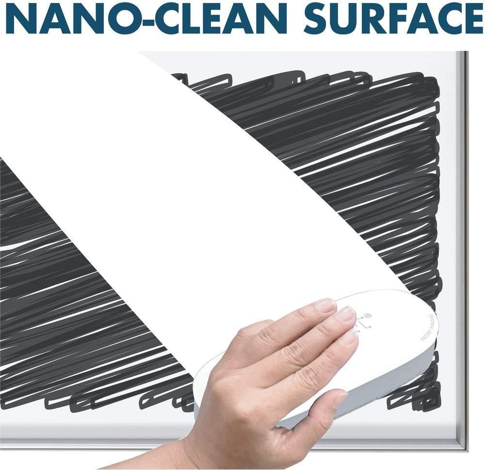 image:imageQuartet WhiteboardDry Erase Board Magnetic 3x2 Fusion NanoClean Black Aluminum Frame NA3624FBSilver