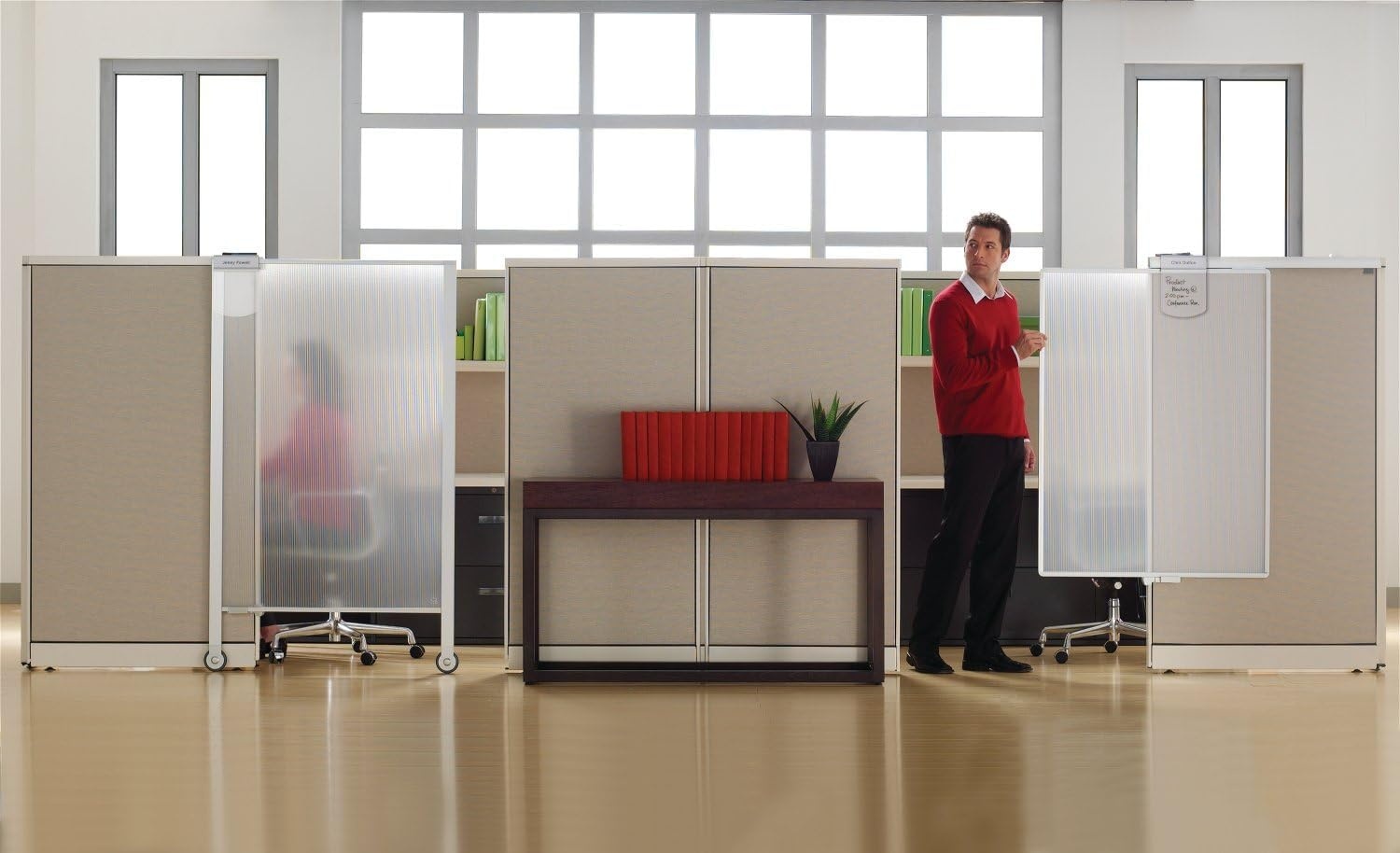 image:imageQuartet Workstation Privacy Screen 36 x 48 For Cubicle or Office Adjustable Height Sliding Sturdy Aluminum Frame Includes Attachable Whiteboard WPS100036 x 48