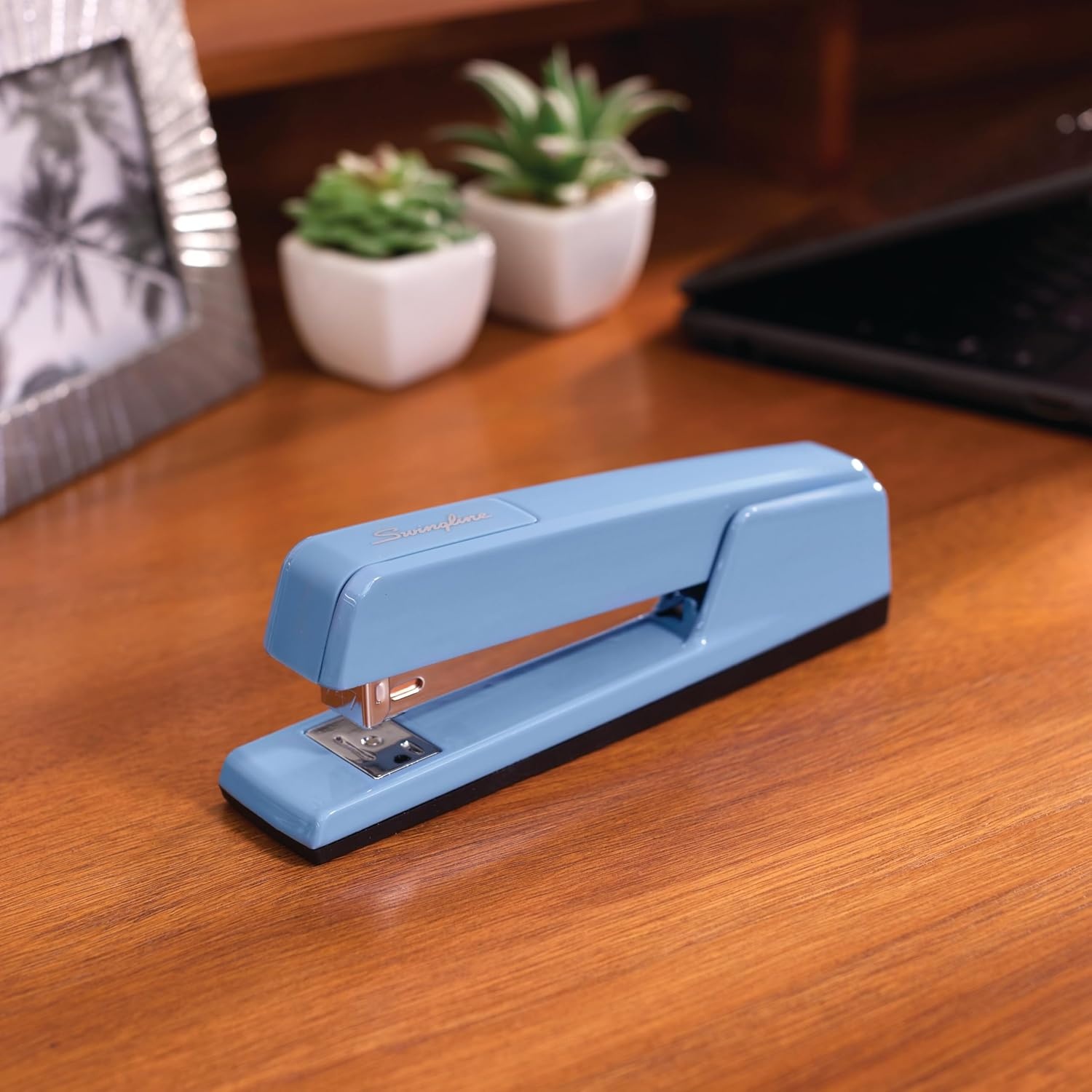 image:imageSwingline 747 Classic Stapler 30 Sheet Capacity Jam Free Metal Black 74701Electric Blue