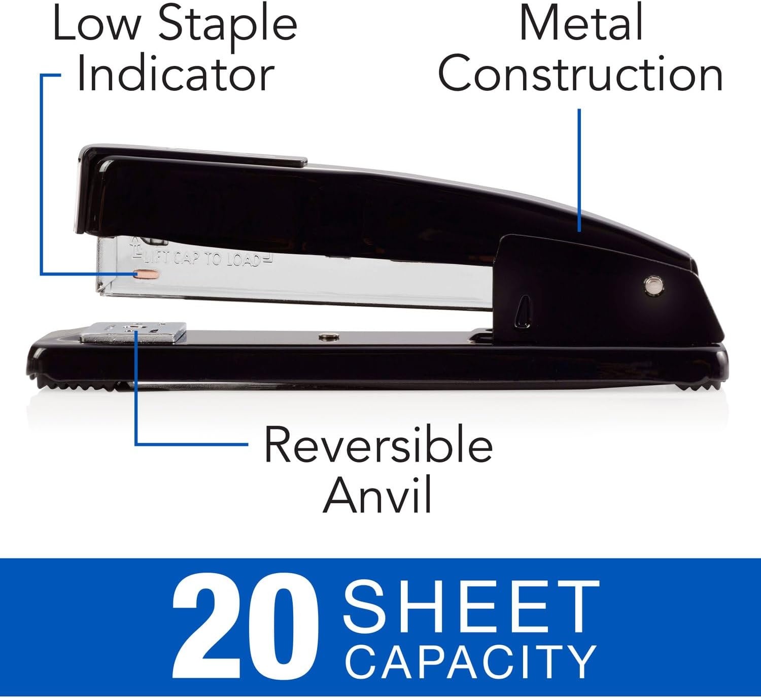 image:imageSwingline Commercial Stapler 20 Sheet Capacity Jam Free Metal 2 Pack Black 44401AZPack of 1