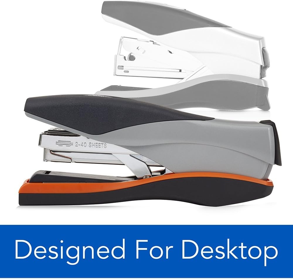 image:imageSwingline Stapler 40 Sheet Capacity Optima 40 Jam Free Reduced Effort Soft Grip Metal Orange and Gray 87845Pack of 6