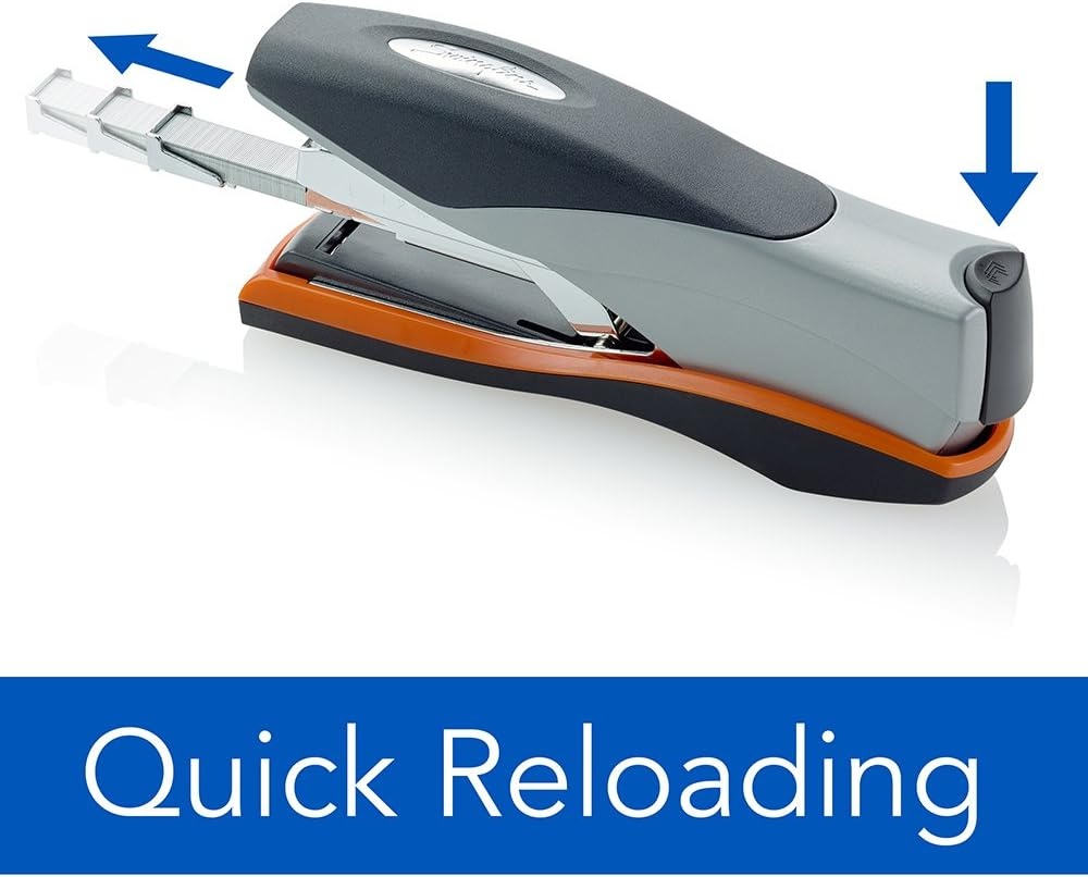 image:imageSwingline Stapler 40 Sheet Capacity Optima 40 Jam Free Reduced Effort Soft Grip Metal Orange and Gray 87845Pack of 6