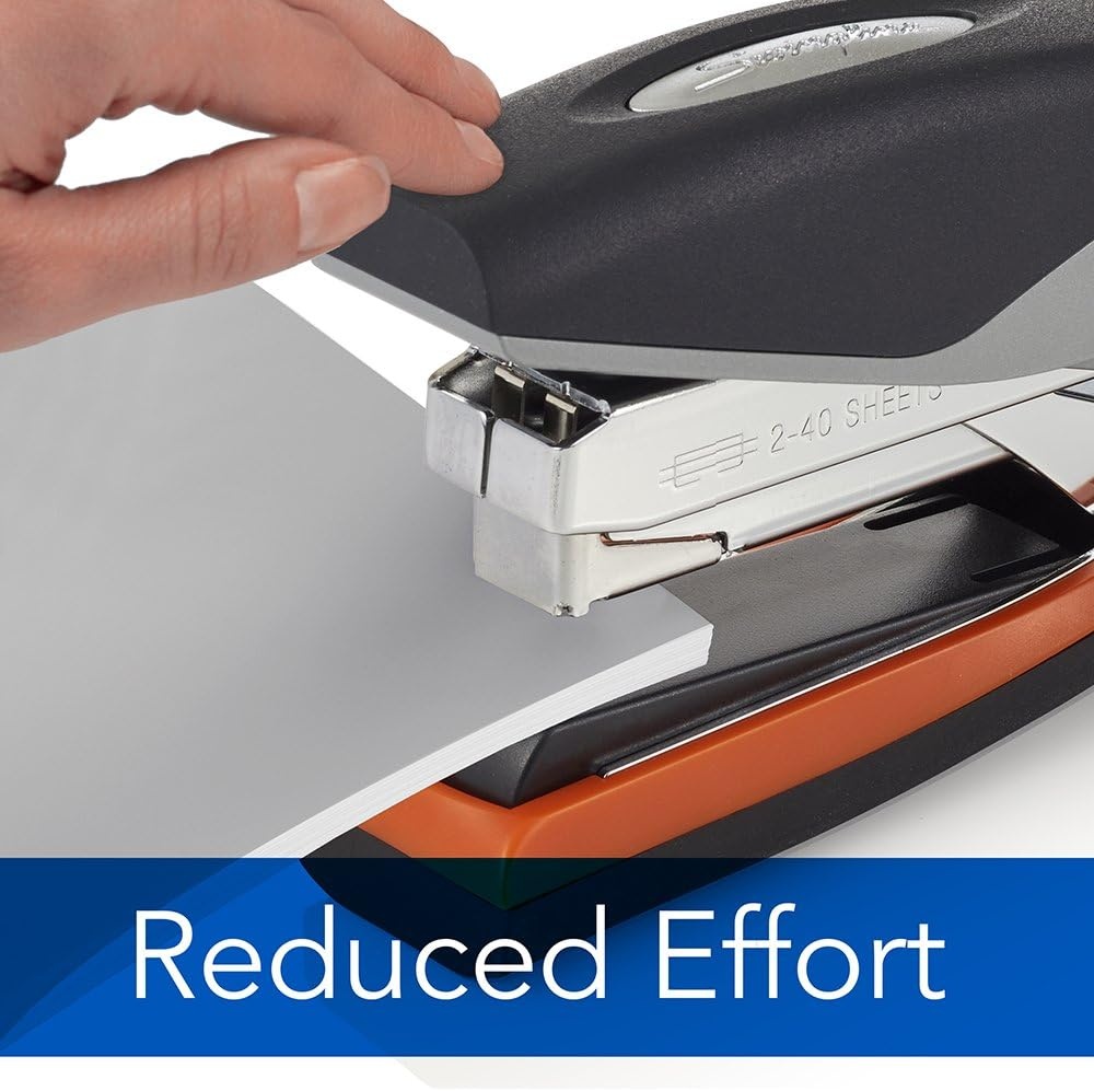 image:imageSwingline Stapler 40 Sheet Capacity Optima 40 Jam Free Reduced Effort Soft Grip Metal Orange and Gray 87845Pack of 6