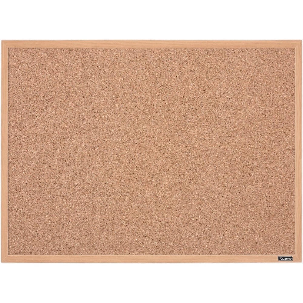 image:imageQuartet 35380342Q Corkboard Framed Bulletin Board 17 x 23 Cork Board Oak Finish Frame Brown