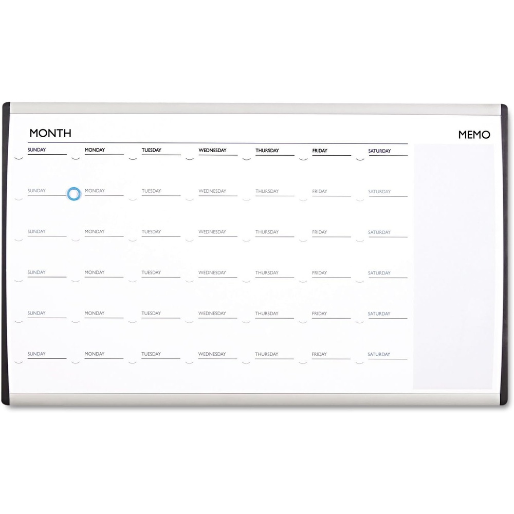 image:imageQuartet Arc Frame Magnetic DryErase One Month Calendar 30 x 18 Inches Aluminum Frame ARCCP3018