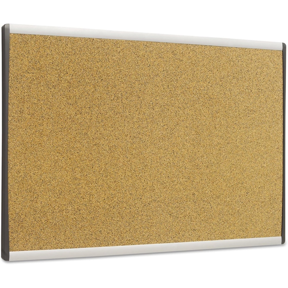 image:imageQuartet Bulletin Board 30 x 18 Corkboard Cubicle Arc Aluminum Frame ARCB301824W x 14H