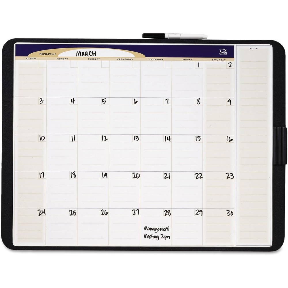 image:imageQuartet Calendar Whiteboard Monthly 23 x 17 Dry Erase Board Designer Tack amp Write Black Frame CT2317