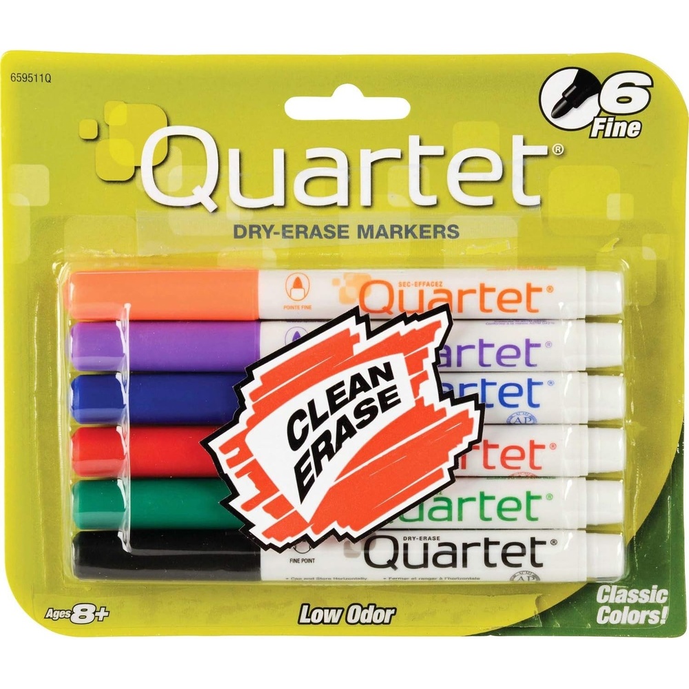 image:imageQuartet Classic Low Odor DryErase Markers Fine Tip Assorted Colors 6 Pack 659511QFine Tip