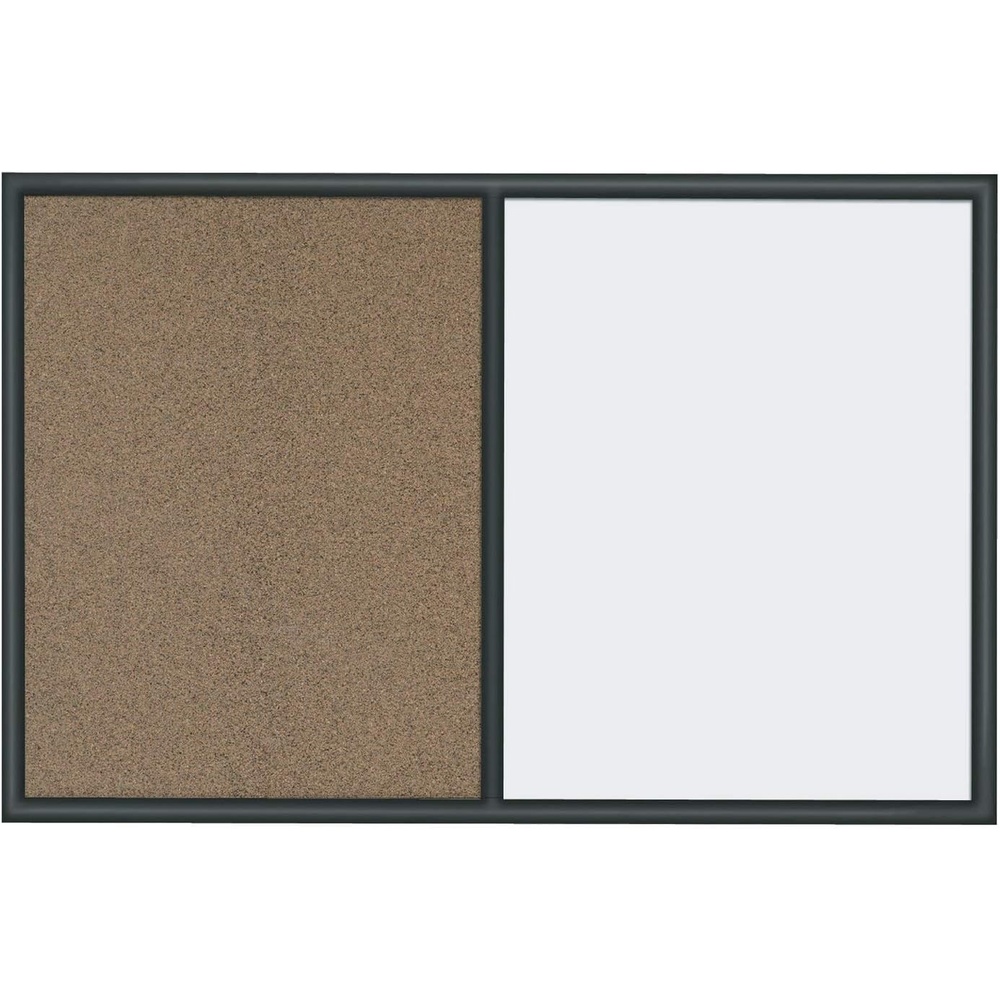image:imageQuartet Combination Whiteboard amp Corkboard 3 x 2 Combo White Board amp Cork Board Oak Finish Frame S553Black Frame