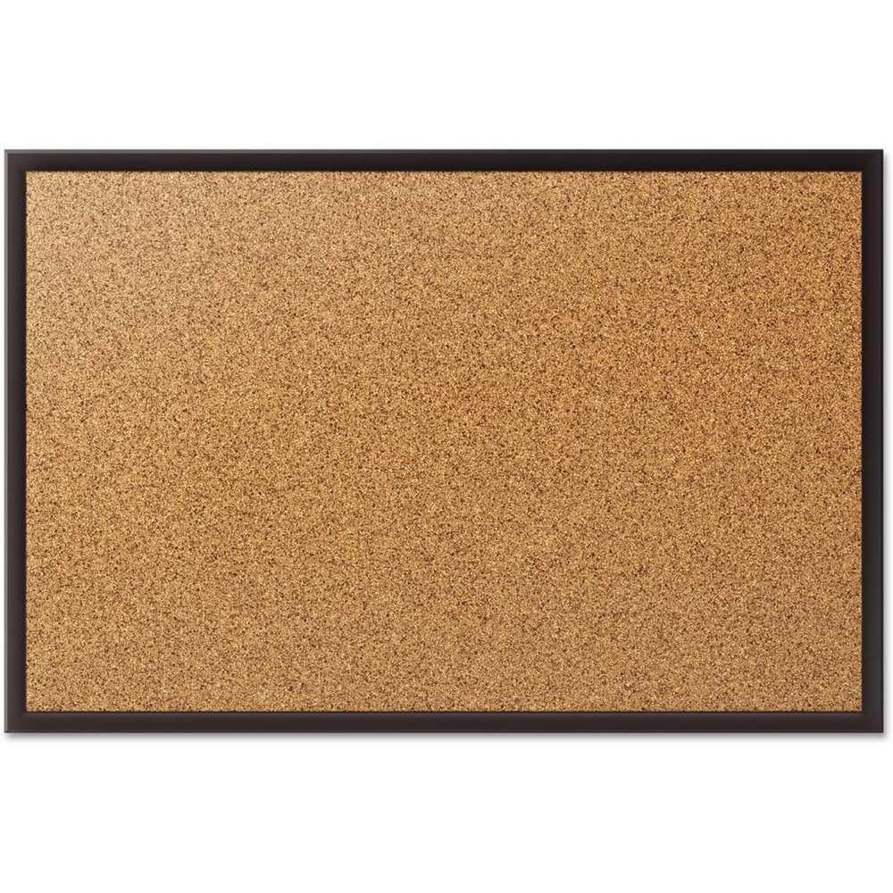 image:imageQuartet Cork Bulletin Board 24W x 18H Pin Board Black Aluminum Frame 2301BBlack