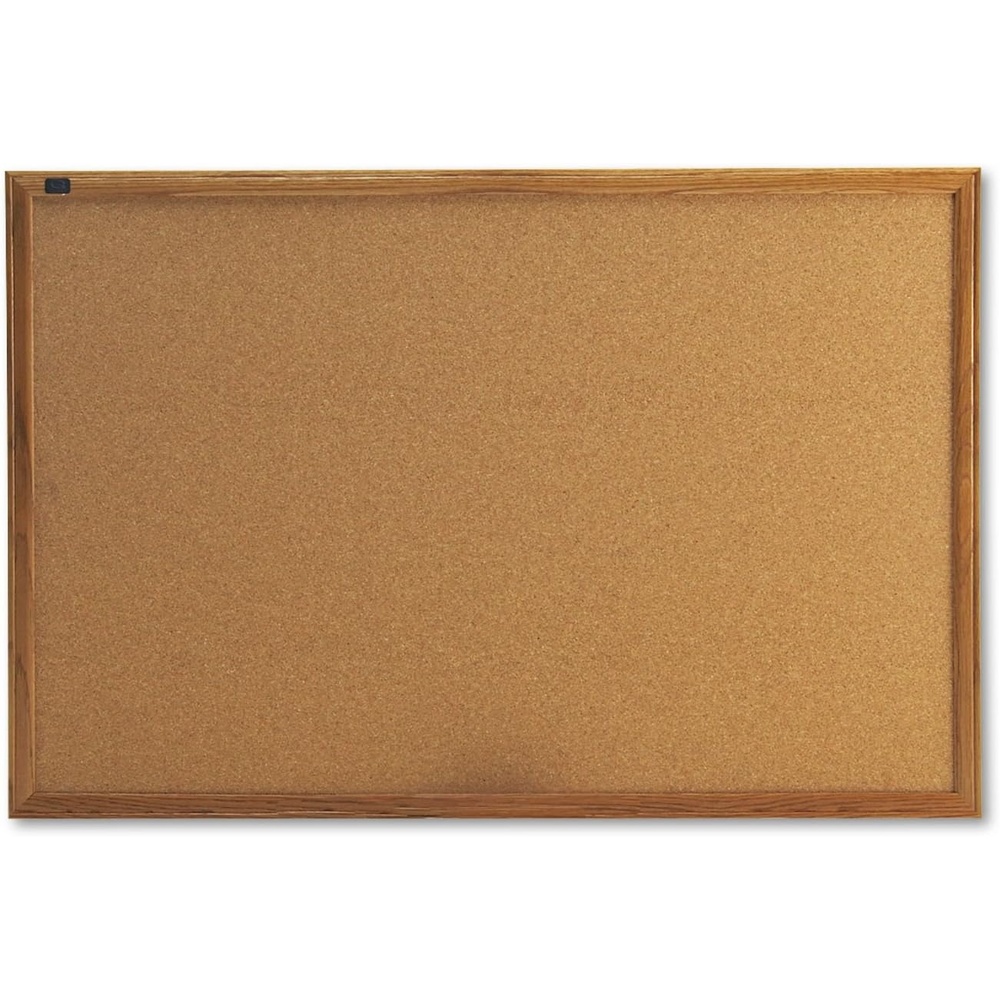 image:imageQuartet Cork Bulletin Board 24W x 18H Pin Board Black Aluminum Frame 2301BOak