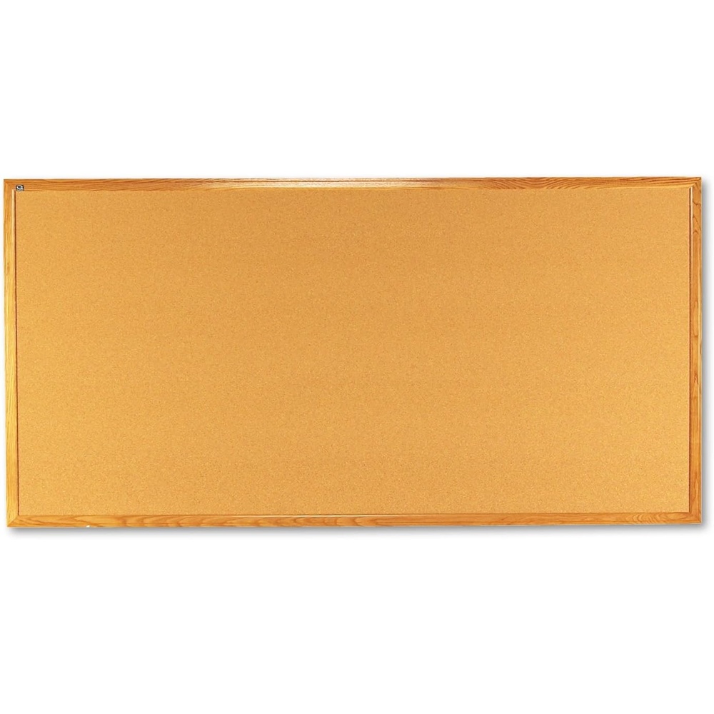 image:imageQuartet Cork Bulletin Board 96W x 48H Pin Board Oak Finish Frame 308